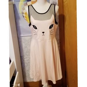 Pink Cat Sleeveless Dress